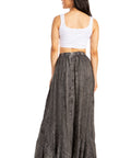 Sakkas Ahaana Women Renaissance Boho Rayon Maxi Embroidered Paneled Summer Skirt