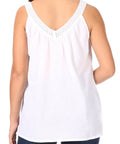 Sakkas Soffe Women's Casual Summer Sleeveless Floral Cotton Tank Top Blouse Light