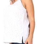 Sakkas Soffe Women's Casual Summer Sleeveless Floral Cotton Tank Top Blouse Light