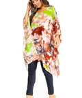 Sakkas Adalwin Second TieDye Desert Sun Circle Ponch Tunic Top Blouse W/Embroidery