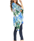 Sakkas Adalwin Second TieDye Desert Sun Circle Ponch Tunic Top Blouse W/Embroidery