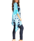 Sakkas Adalwin Second TieDye Desert Sun Circle Ponch Tunic Top Blouse W/Embroidery