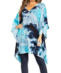 Sakkas Adalwin Second TieDye Desert Sun Circle Ponch Tunic Top Blouse W/Embroidery