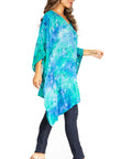 Sakkas Adalwin Second TieDye Desert Sun Circle Ponch Tunic Top Blouse W/Embroidery