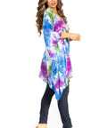 Sakkas Adalwin Second TieDye Desert Sun Circle Ponch Tunic Top Blouse W/Embroidery