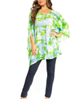Sakkas Adalwin Second TieDye Desert Sun Circle Ponch Tunic Top Blouse W/Embroidery
