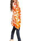 Sakkas Adalwin Second TieDye Desert Sun Circle Ponch Tunic Top Blouse W/Embroidery