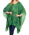 Sakkas Adalwin Third Tie Dye Desert Sun Circle Ponch Tunic Top Blouse W/Embroidery