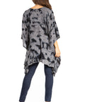 Sakkas Adalwin Third Tie Dye Desert Sun Circle Ponch Tunic Top Blouse W/Embroidery