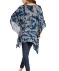 Sakkas Adalwin Third Tie Dye Desert Sun Circle Ponch Tunic Top Blouse W/Embroidery