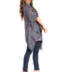 Sakkas Adalwin Third Tie Dye Desert Sun Circle Ponch Tunic Top Blouse W/Embroidery