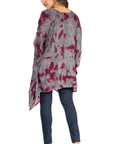 Sakkas Adalwin Third Tie Dye Desert Sun Circle Ponch Tunic Top Blouse W/Embroidery
