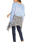 Sakkas Adalwin Third Tie Dye Desert Sun Circle Ponch Tunic Top Blouse W/Embroidery