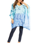 Sakkas Adalwin Third Tie Dye Desert Sun Circle Ponch Tunic Top Blouse W/Embroidery