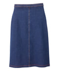 Women's Self Dressing Pull-On Denim Midi Skirt