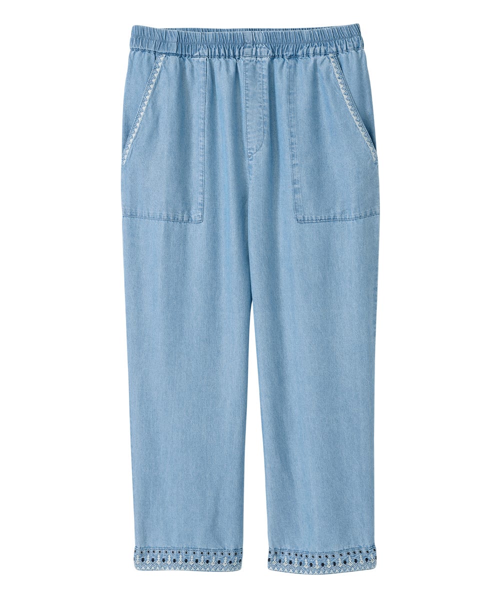 Women's Self Dressing Pull-on Wide Leg Capris