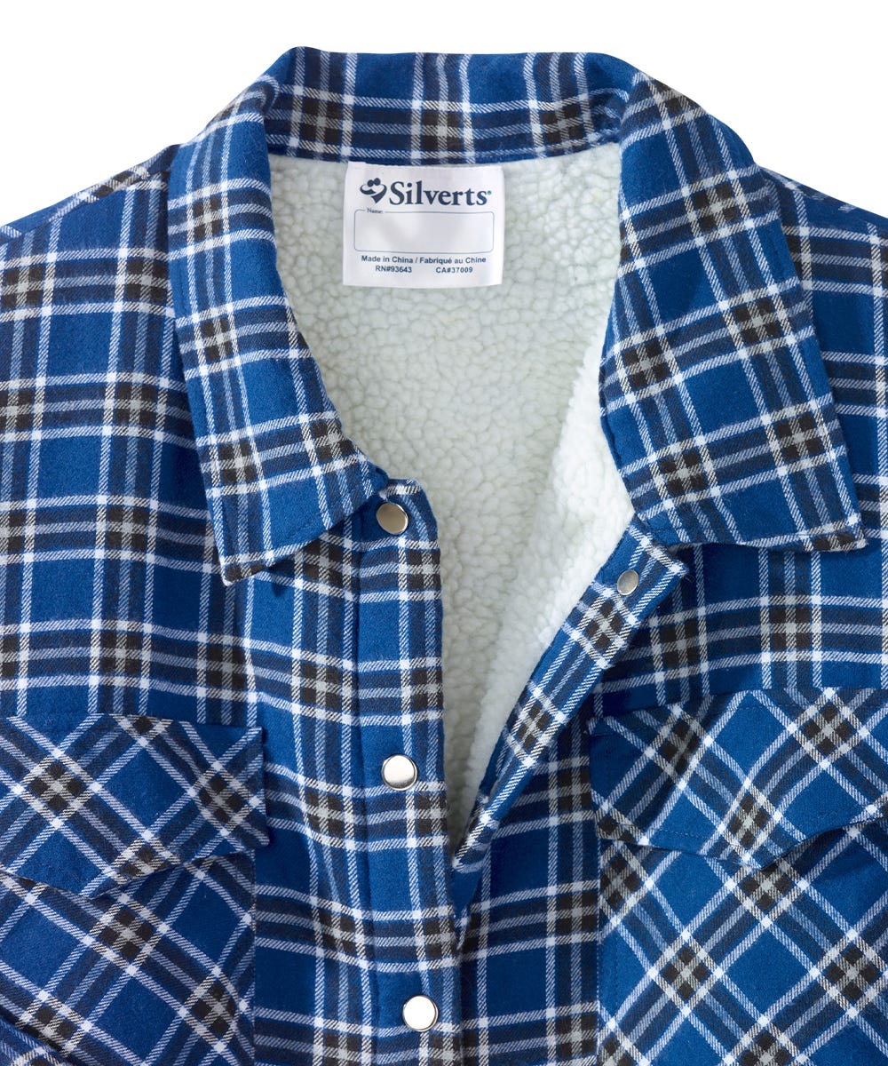 Men's Magnetic Closure Sherpa Lined Shirt Jacket
