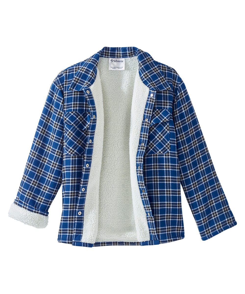 Men's Magnetic Closure Sherpa Lined Shirt Jacket