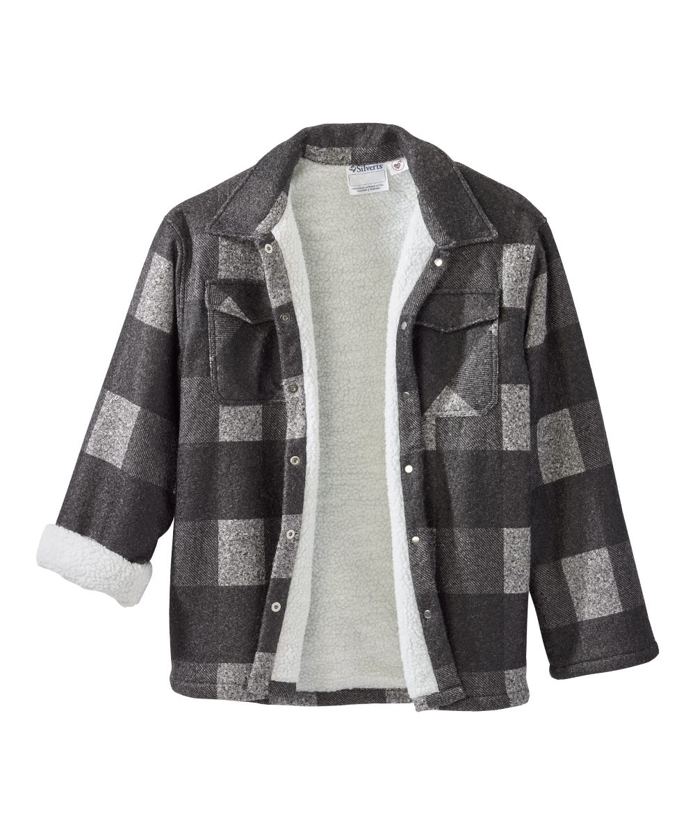 Men's Magnetic Closure Sherpa Lined Shirt Jacket