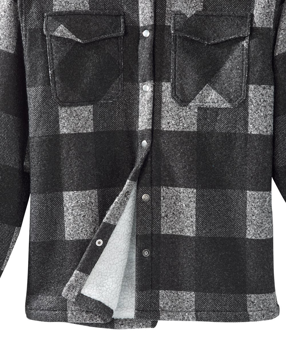 Men's Magnetic Closure Sherpa Lined Shirt Jacket