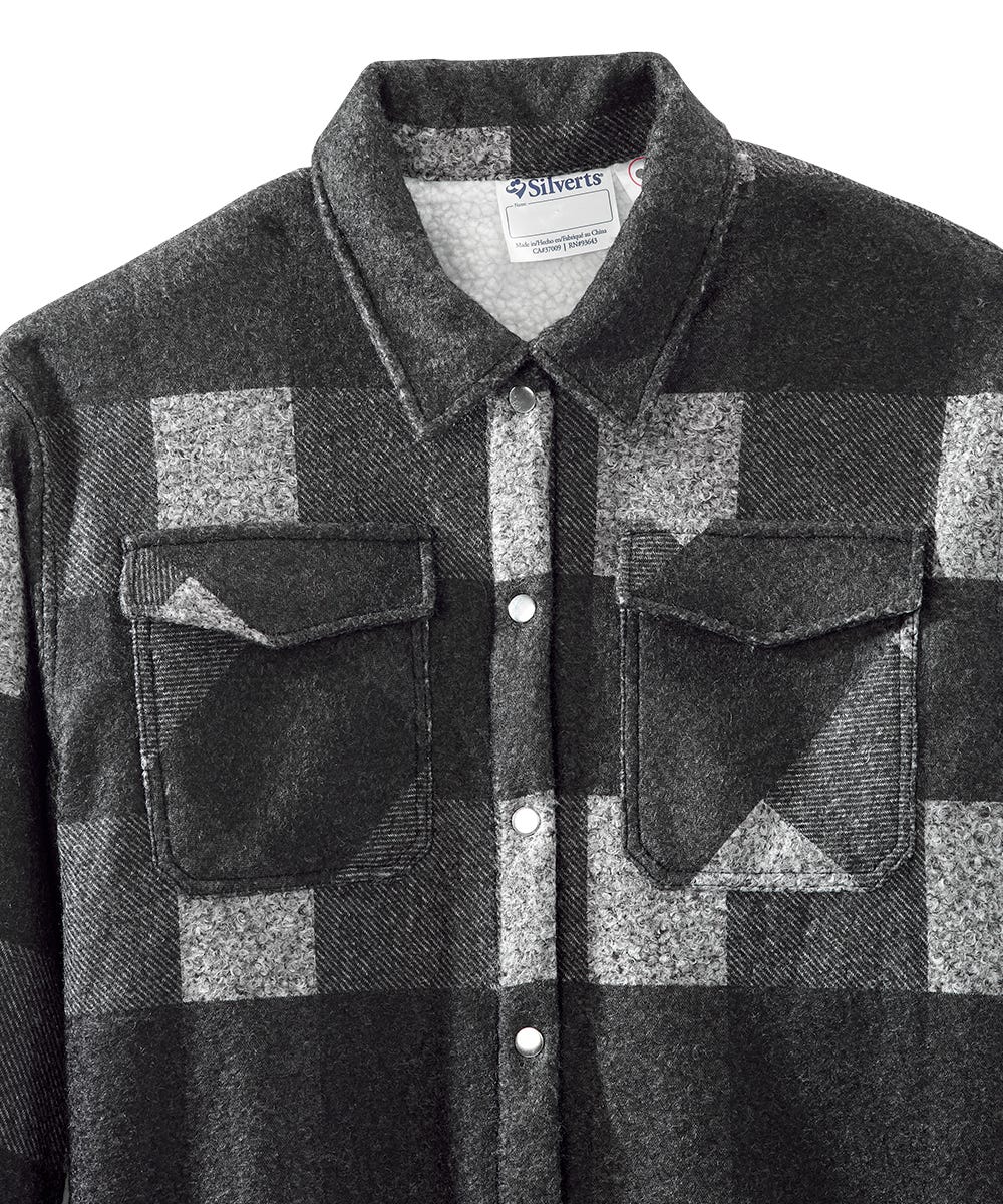 Men's Magnetic Closure Sherpa Lined Shirt Jacket