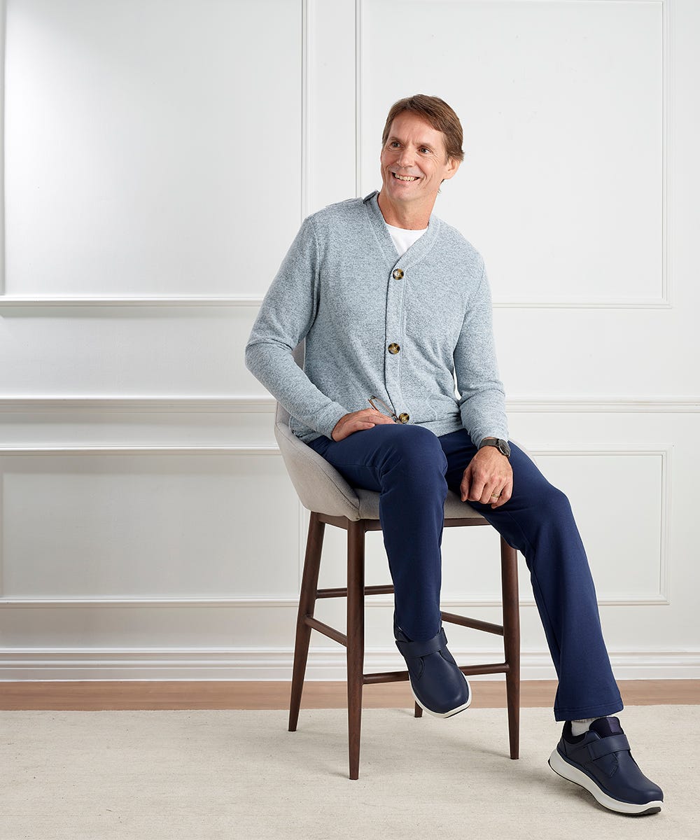 Men's Open Back Knit Cardigan