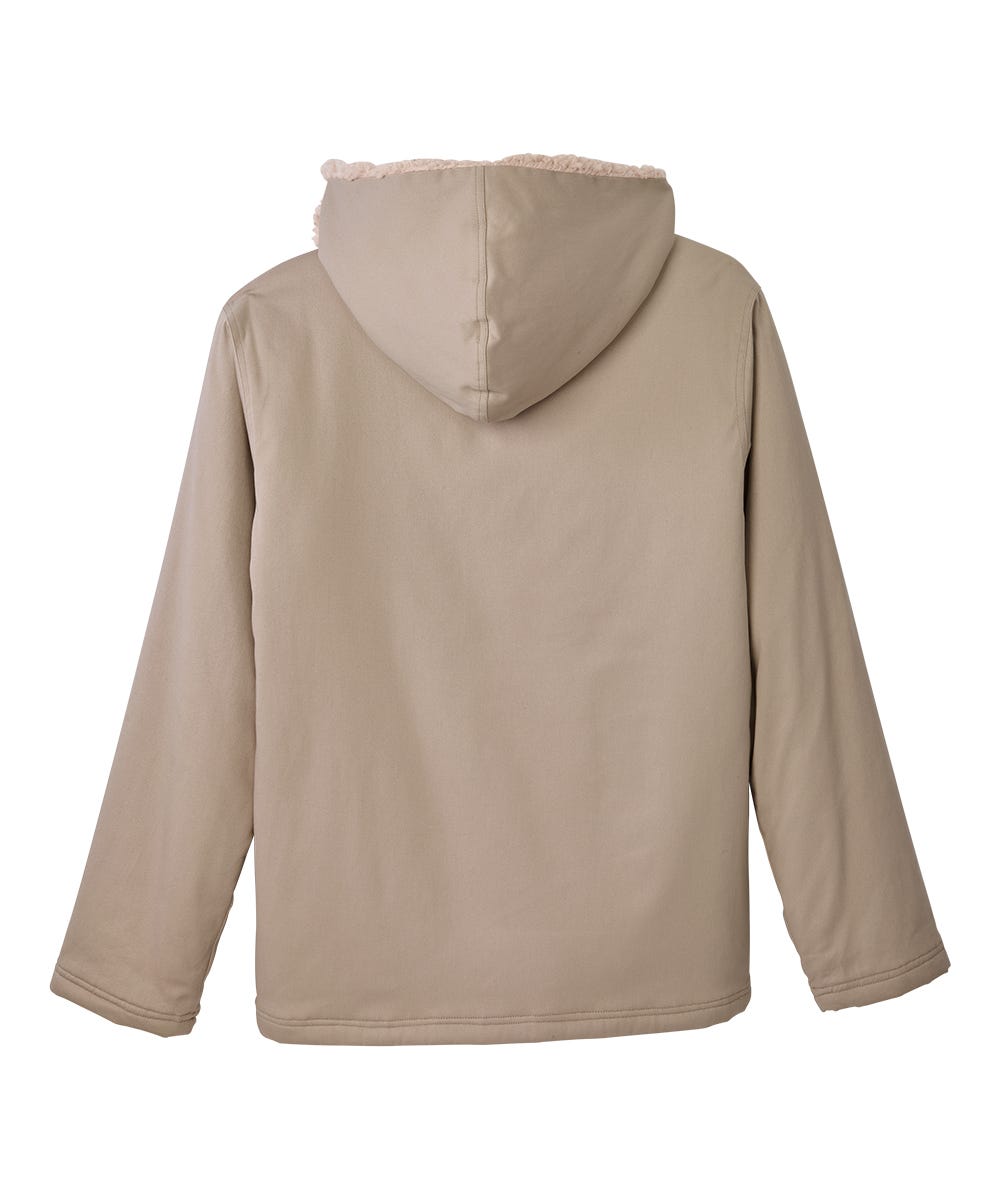 Men's Magnetic Closure Sherpa Shacket with Detachable Hood