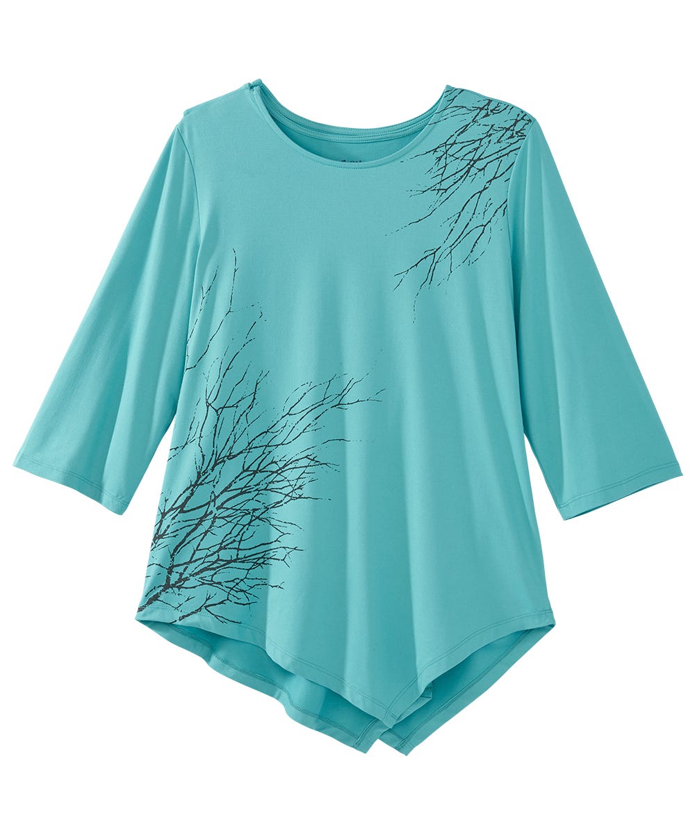 Women's Open Back Asymmetrical Hem Top