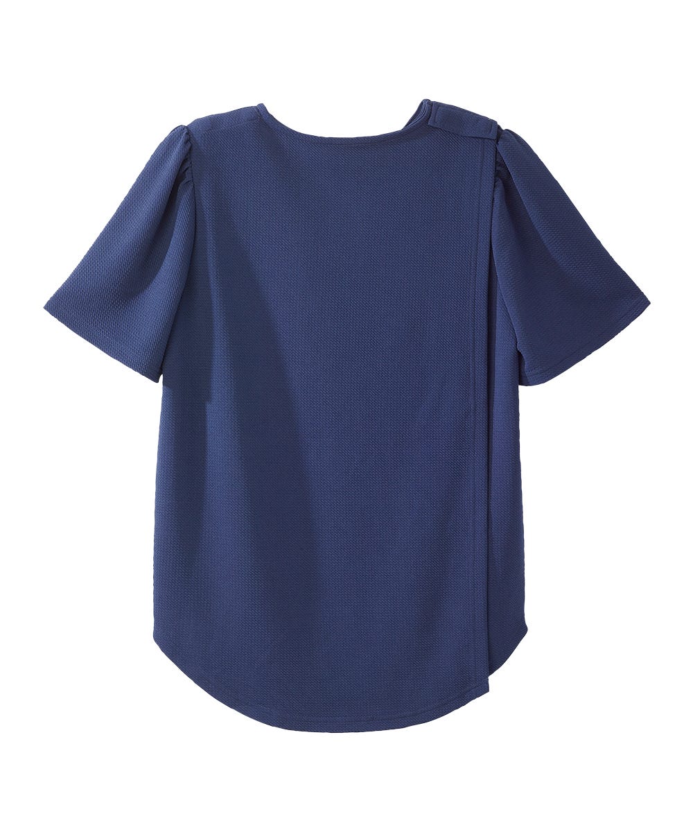 Women's Open Back Hi-Low Pleated Top