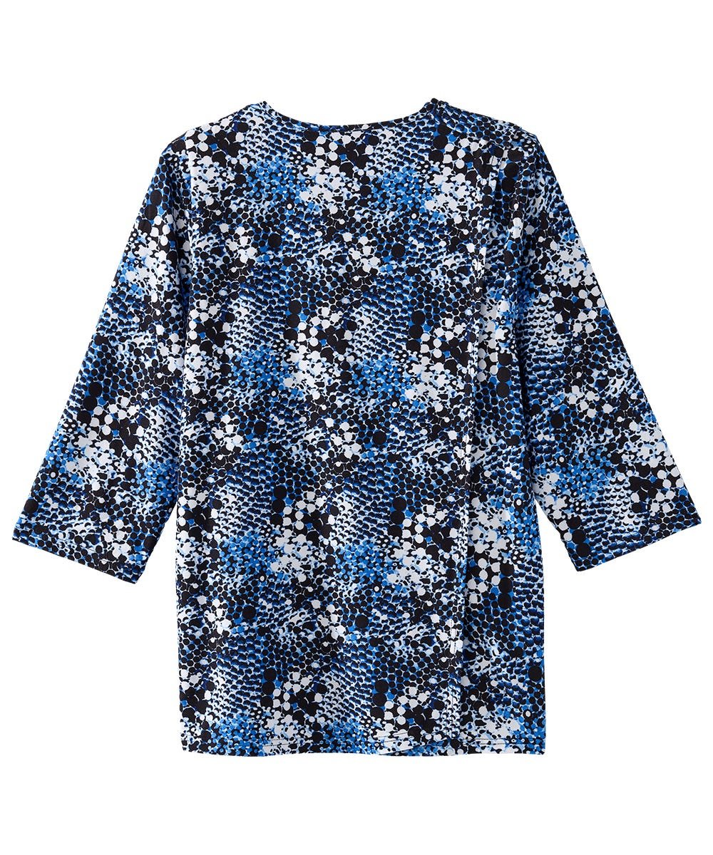 Women's Open Back Faux Button Top