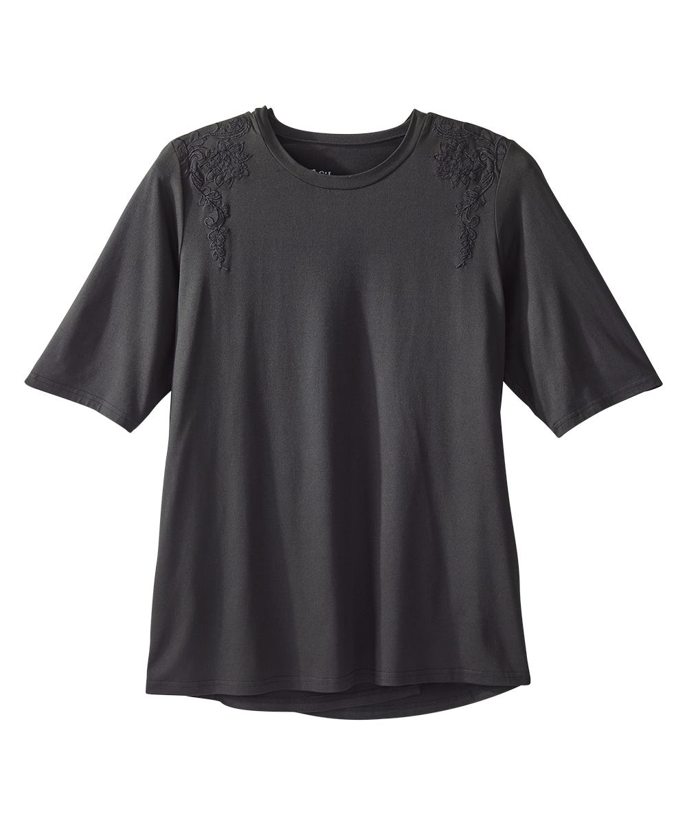 Women's Open Back Embroidered T-Shirt