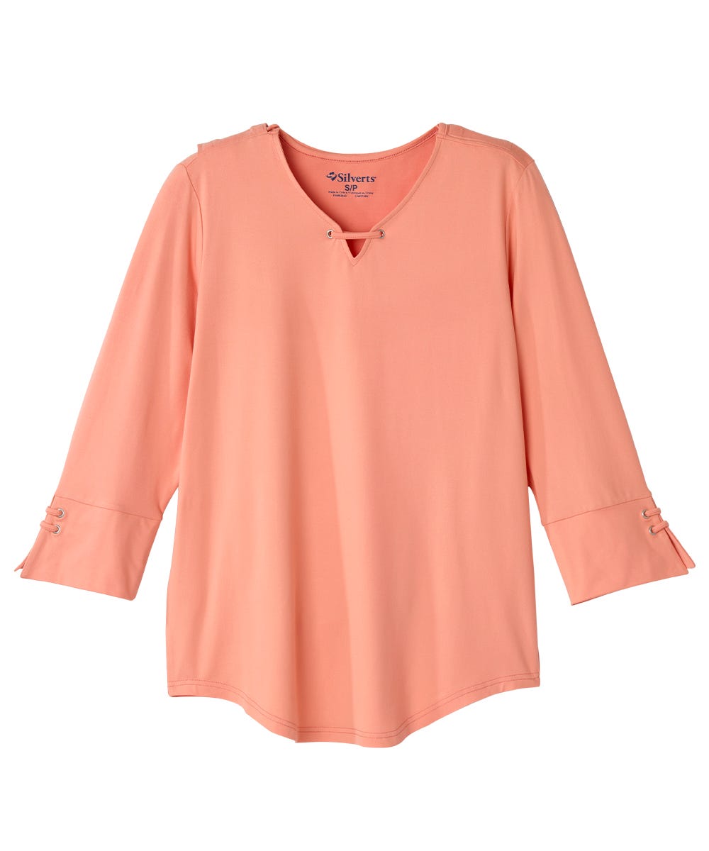 Women's Open Back Notched Neckline Top