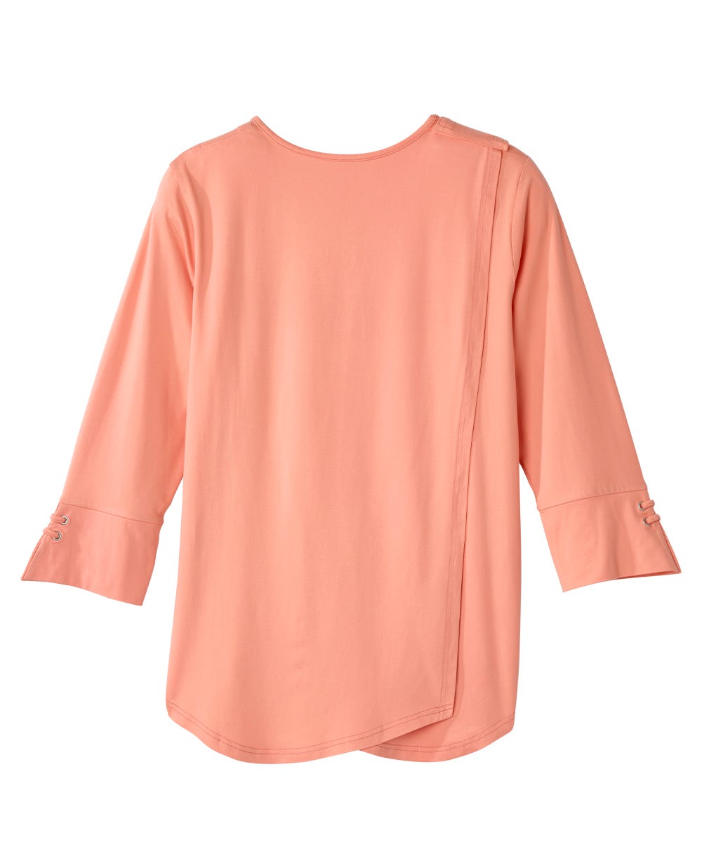 Women's Open Back Notched Neckline Top