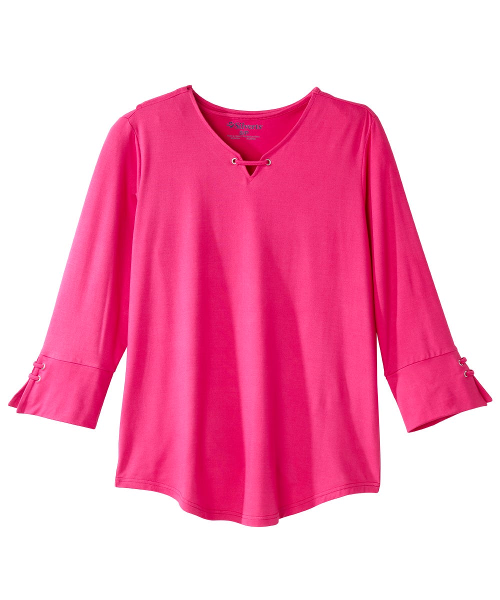 Women's Open Back Notched Neckline Top