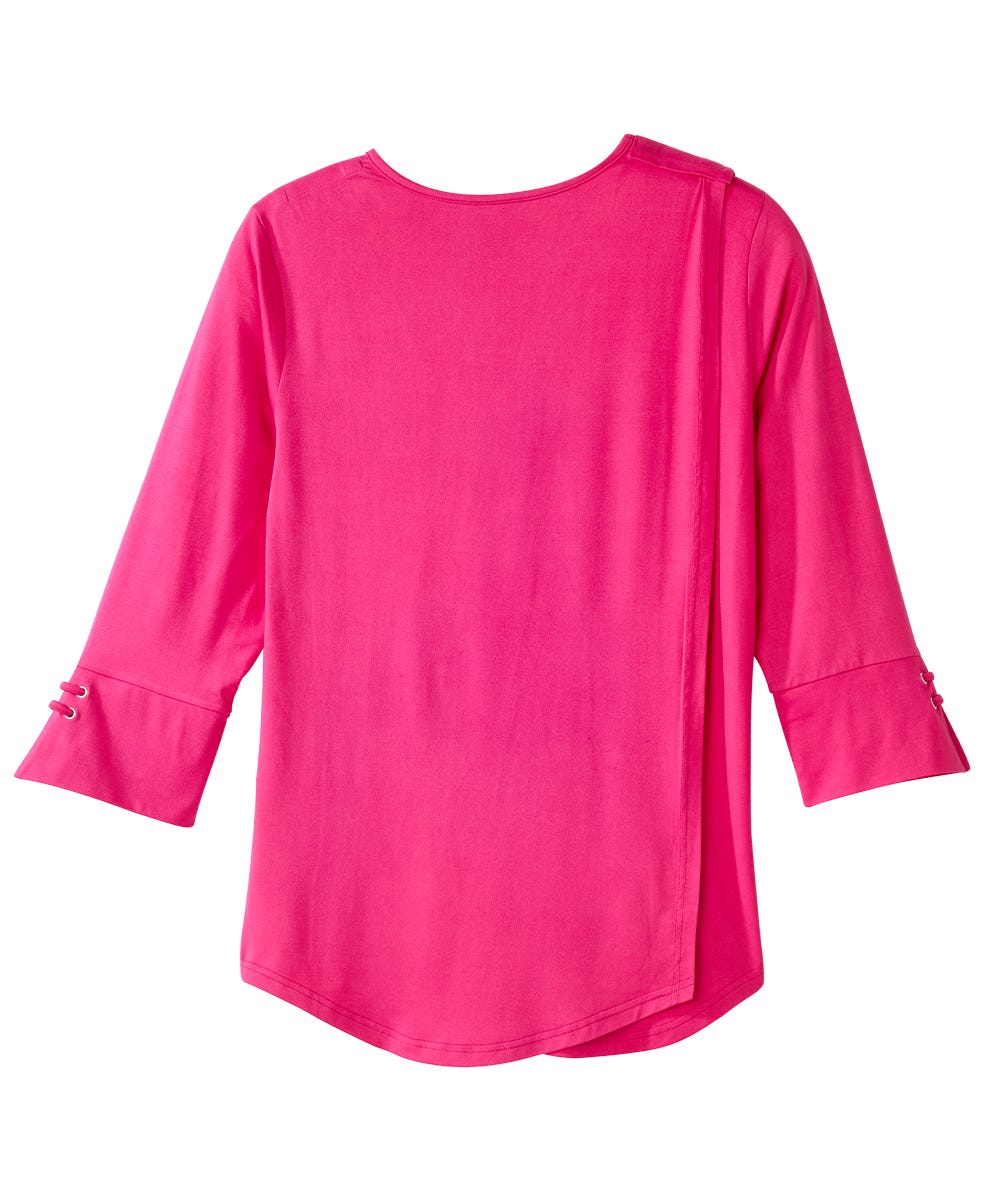 Women's Open Back Notched Neckline Top