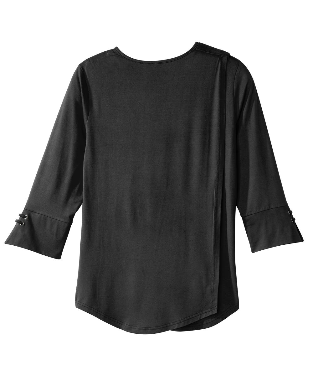 Women's Open Back Notched Neckline Top