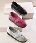Women’s Soft Slippers with Easy Closures – Adjustable Fit (Regular to Extra Wide)