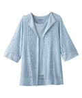 Women's Open Back Lace Blazer Twofer Top