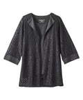 Women's Open Back Lace Blazer Twofer Top