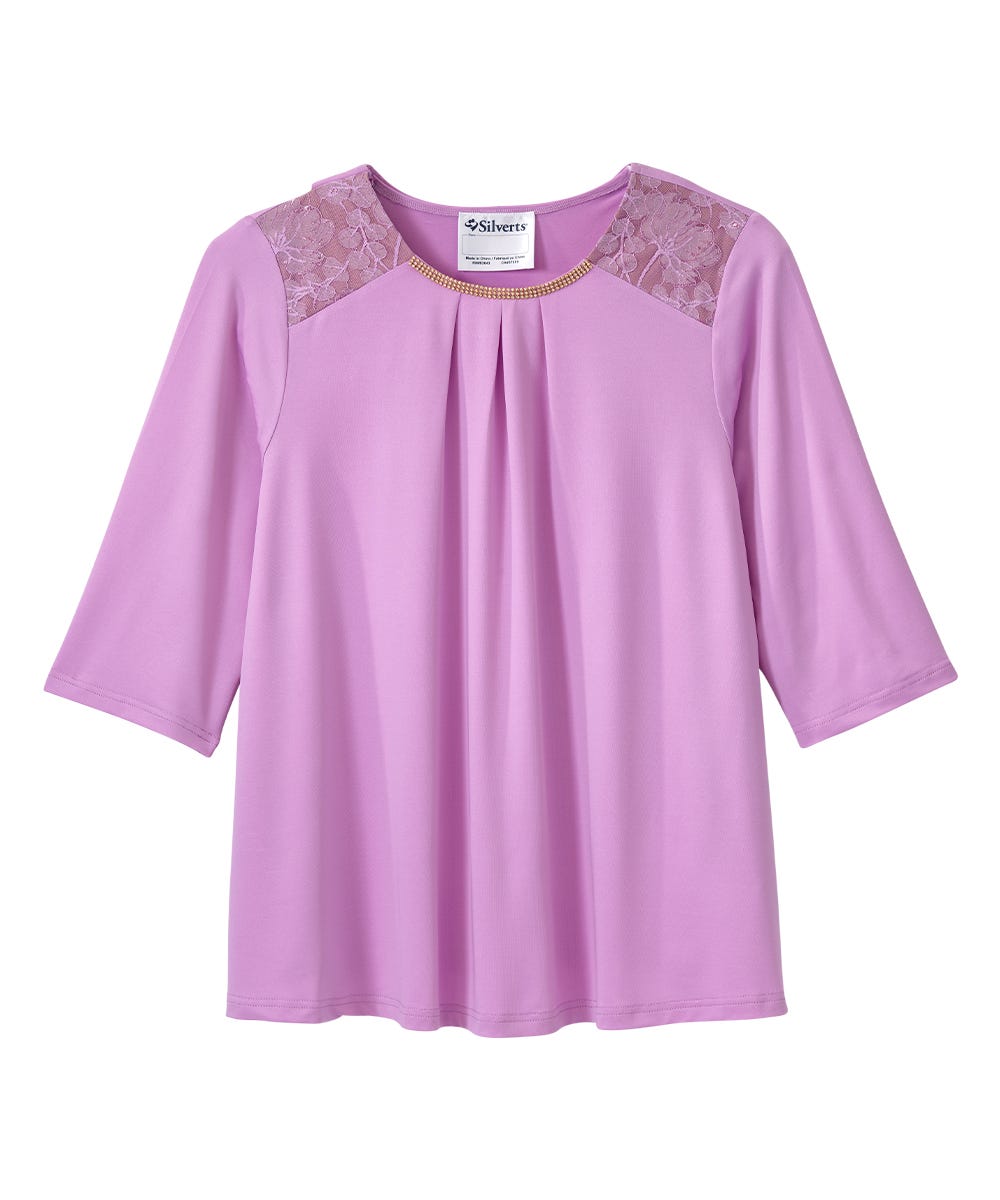 Women's Open Back Top with Lace Detail