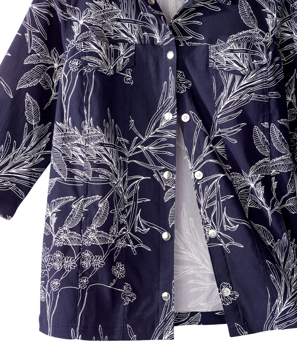 Women's Self Dressing Magnetic Closure Chambray Style Jacket