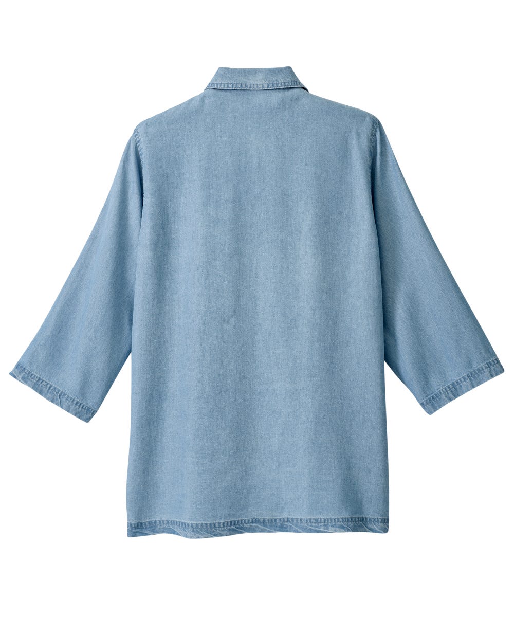 Women's Self Dressing Magnetic Closure Chambray Style Jacket