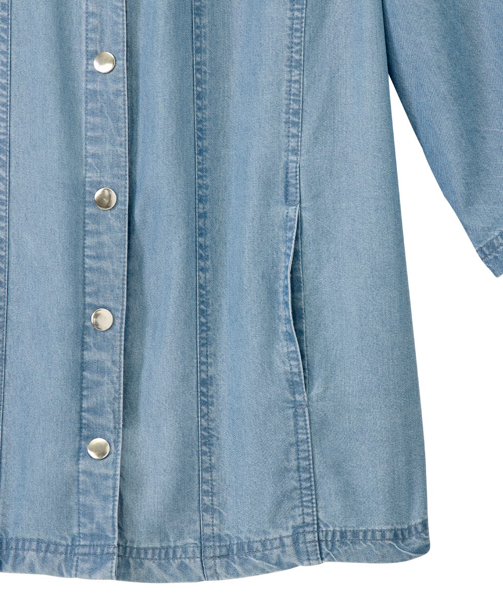 Women's Self Dressing Magnetic Closure Chambray Style Jacket