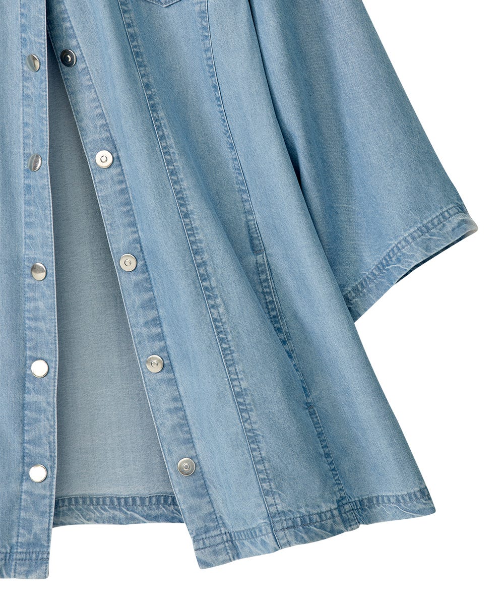 Women's Self Dressing Magnetic Closure Chambray Style Jacket