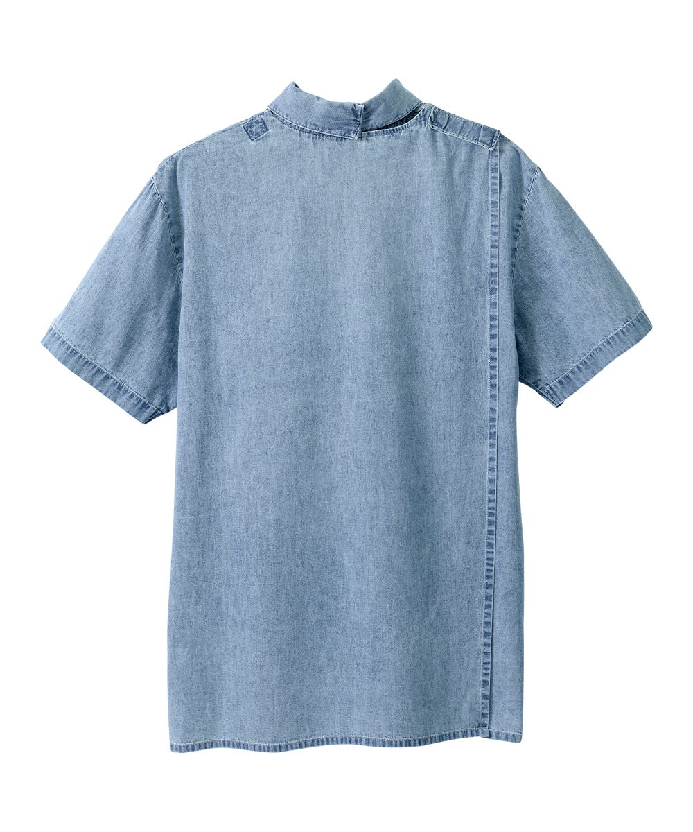 Men's Adaptive Open Back Short Sleeve Dress Shirt