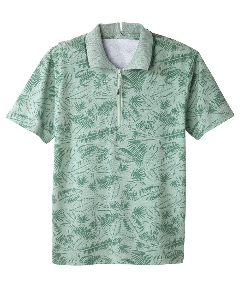 Men's Open Back Polo Shirt with Zip - Clearance