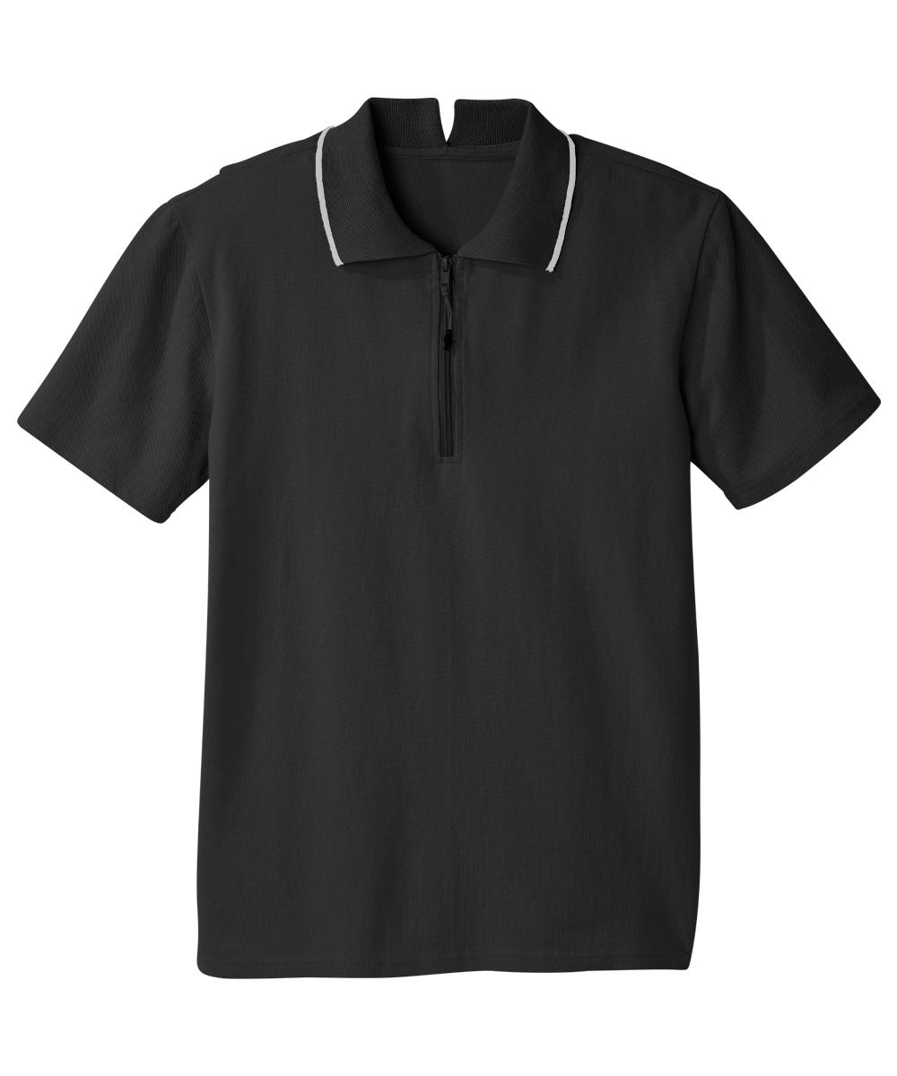 Men's Open Back Polo Shirt with Zip - Clearance