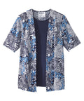 Women's Open Back Short Sleeve Twofer Top