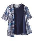 Women's Open Back Short Sleeve Twofer Top