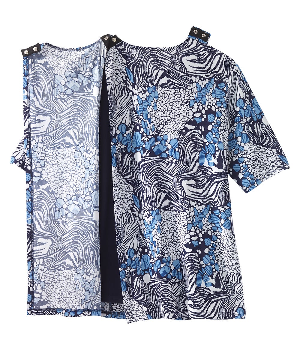 Women's Open Back Short Sleeve Twofer Top